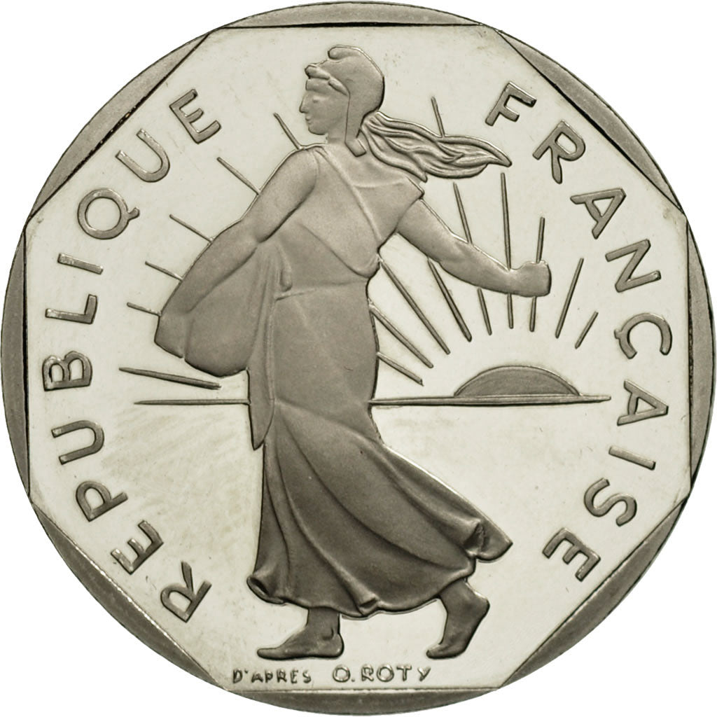 France, Semeuse, 2 Francs, 1991, Proof, MS(63), Nickel, KM:942.2, Gadoury:547b