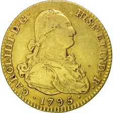 España, Charles IV, 2 Escudos, 1795, Madrid, BC+, Oro, KM:435.1