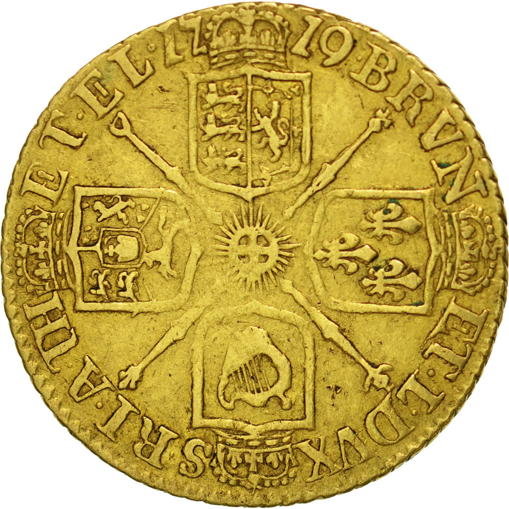 Monnaie, Grande-Bretagne, George I, 1/2 Guinea, 1719, TB+, Or, KM:541.1