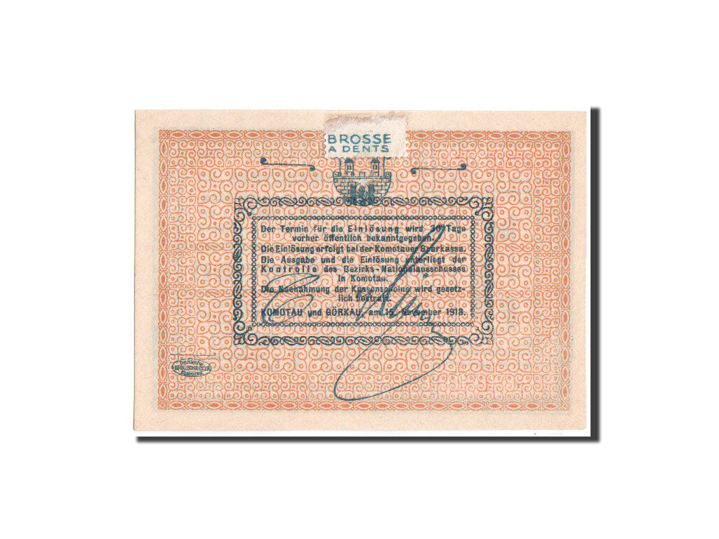 Czechoslovakia, Komotau, Gorkau, 5 Kronen, 15.11.1918, Pick UNL