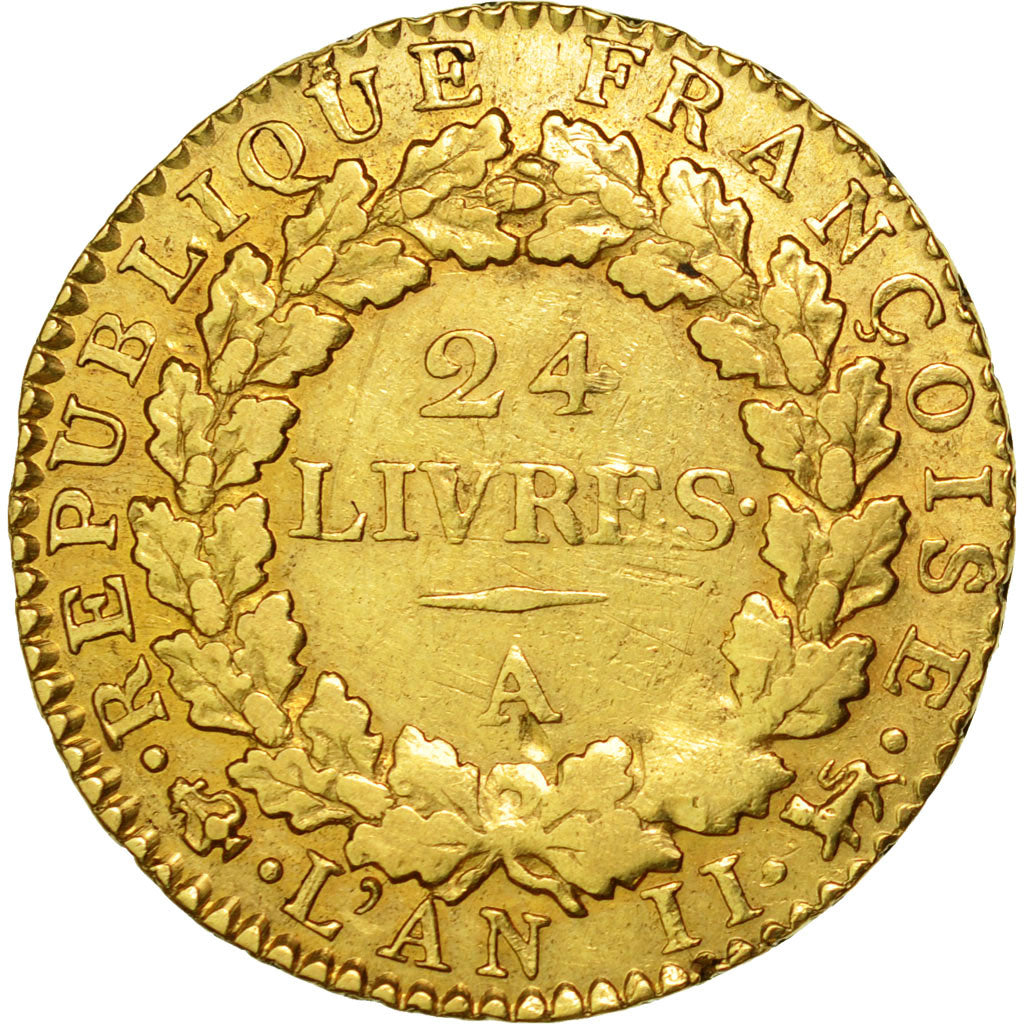 Coin, France, 24 livres Convention, 24 Livres, 1793, Paris, PCGS, XF45