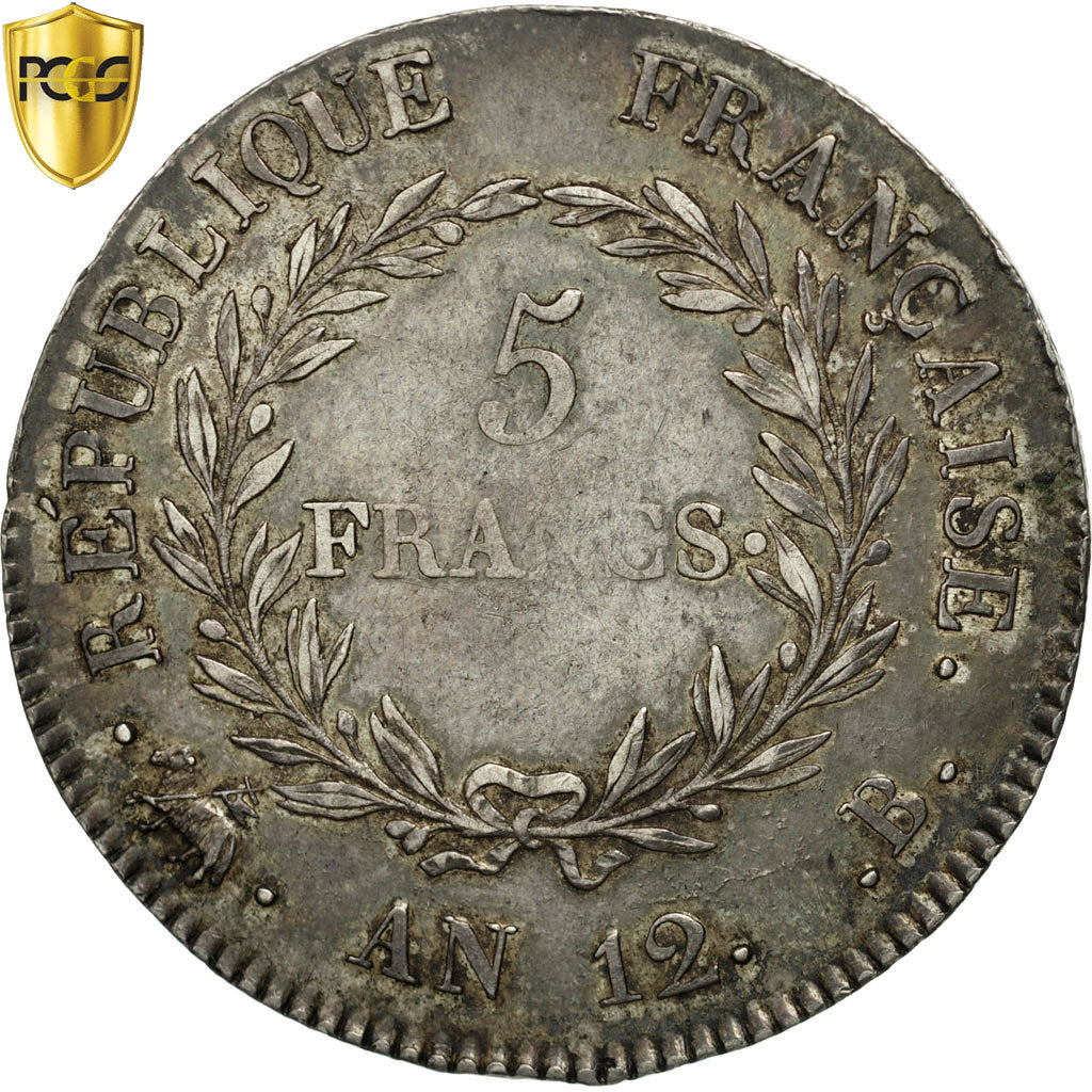 Coin, France, Napoléon I, 5 Francs, An 12 (1804), Rouen, PCGS, AU53, AU(50-53)