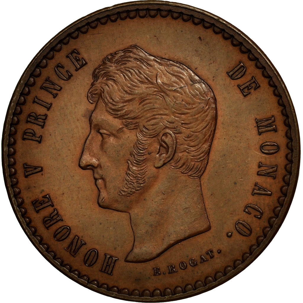 Monaco, Honore V, Essai Rogat, 5 Centimes, 1838, MS(63), Copper, KM:Pn3