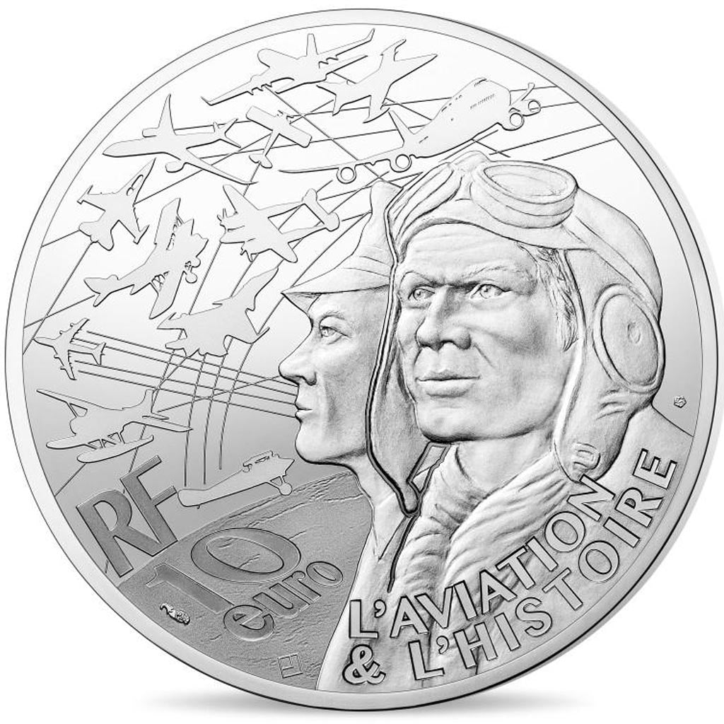 Munten, Frankrijk, Parijse munten, 10 Euro, Avion A380, 2017, FDC, Zilver