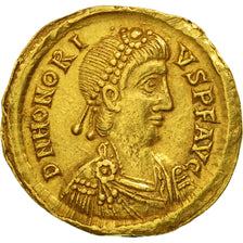 Coin, Honorius, Solidus, Ravenna, AU(50-53), Gold, RIC:1287