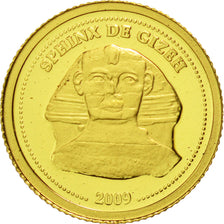 Congo Democratic Republic, Sphink de Gizeh, 10 Francs, 2009, MS(65-70), Gold