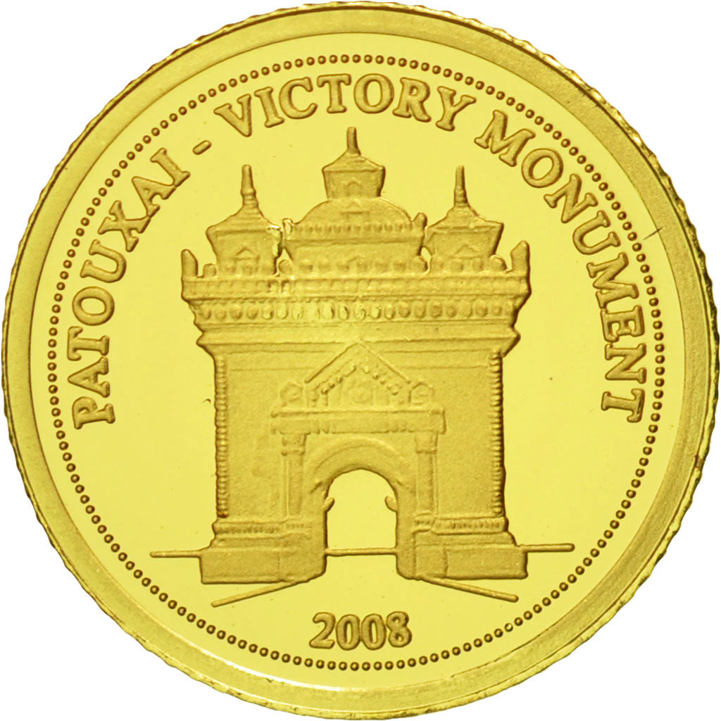 Lao, 500 Kip, 2008, Valcambi, MS(65-70), Gold, KM:160