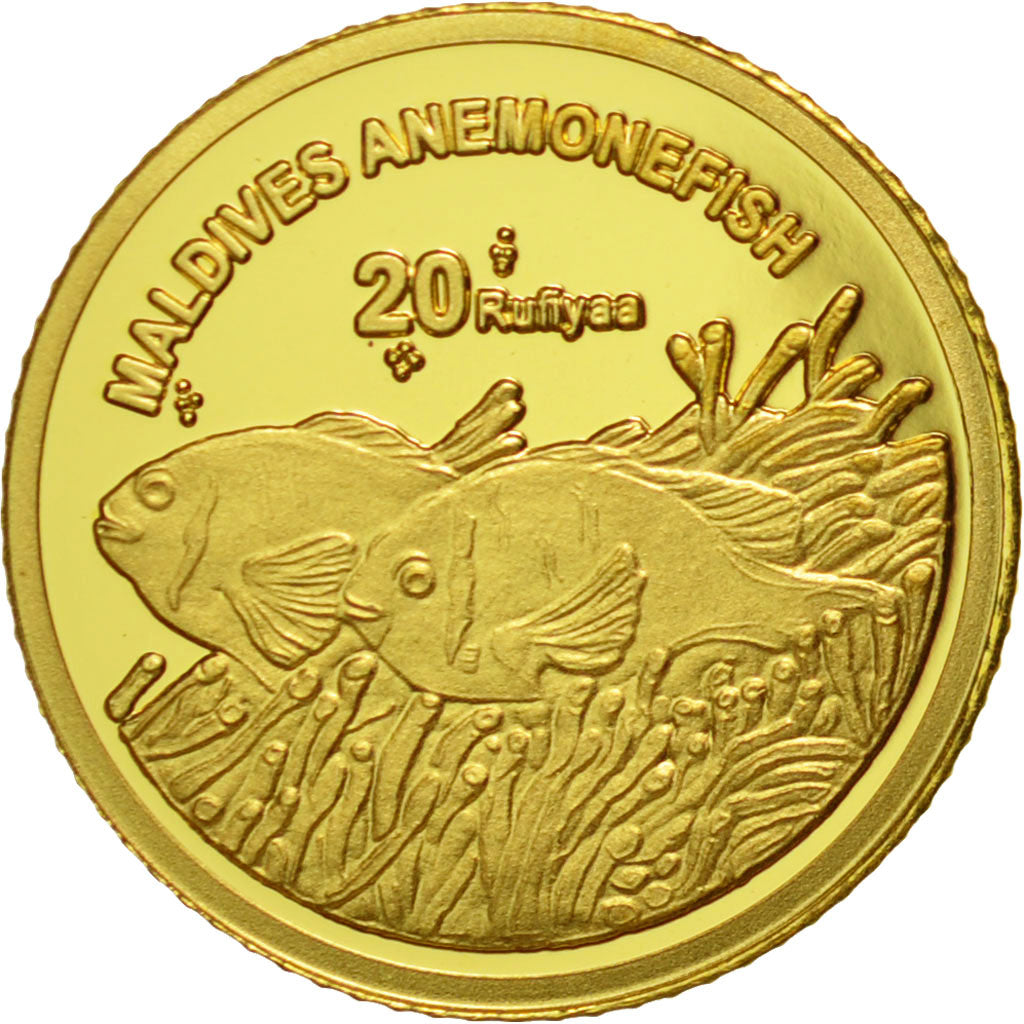 Coin, MALDIVE ISLANDS, 20 Rufiyaa, 2011, Valcambi, MS(65-70), Gold, KM:107