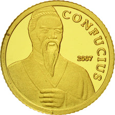 Coin, Cambodia, Confucius, 5000 Riels, 2007, MS(65-70), Gold