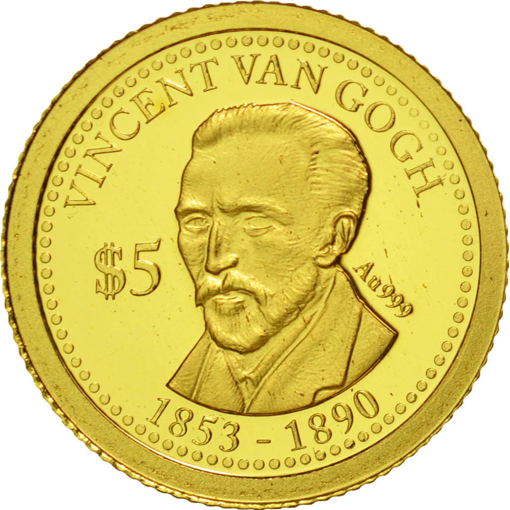 Coin, Cook Islands, Vincent Van Gogh, 5 Dollars, 2013, MS(65-70), Gold