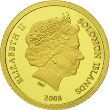 Monnaie, Îles Salomon, Elizabeth II, 5 Dollars, 2008, Valcambi, FDC, Or, KM:203