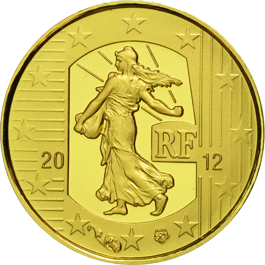France, 5 Euro, Semeuse, 2012, MS(65-70), Gold, KM:1890