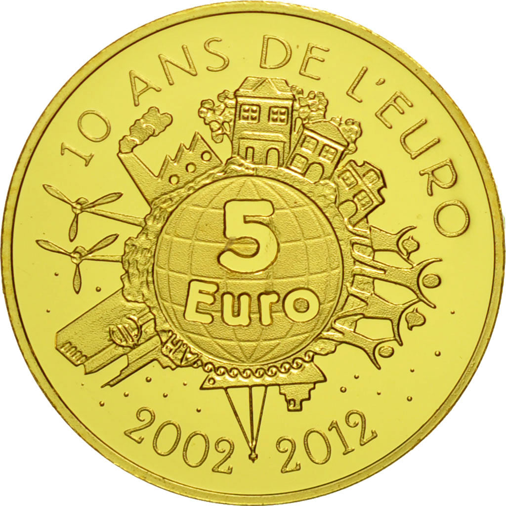 France, 5 Euro, Semeuse, 2012, MS(65-70), Gold, KM:1890