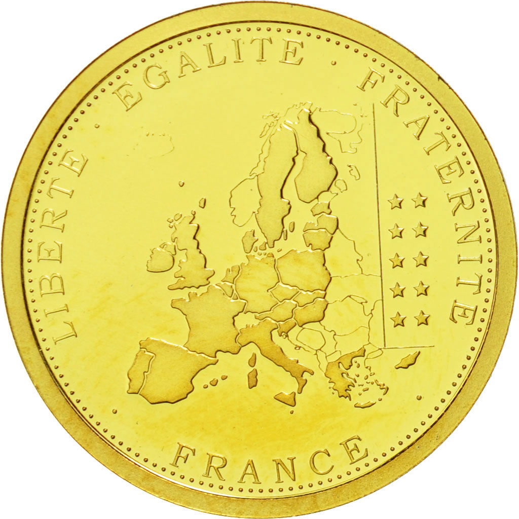 France, Medal, 10ème Anniversaire de l'Euro, 2012, MS(65-70), Gold