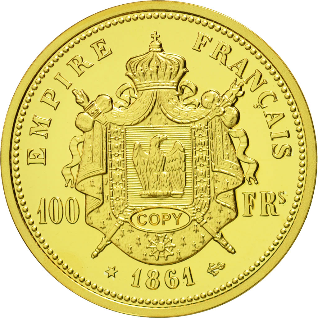 France, Medal, 100 Francs Napoléon 1861, MS(65-70), Gold