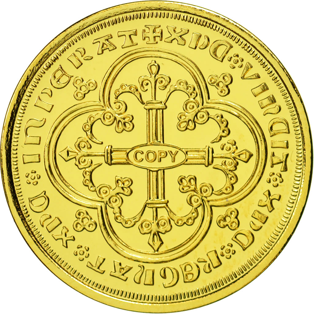 Frankrijk, Medal, Reproduction Franc à Cheval Jean II Le Bon, FDC, Goud