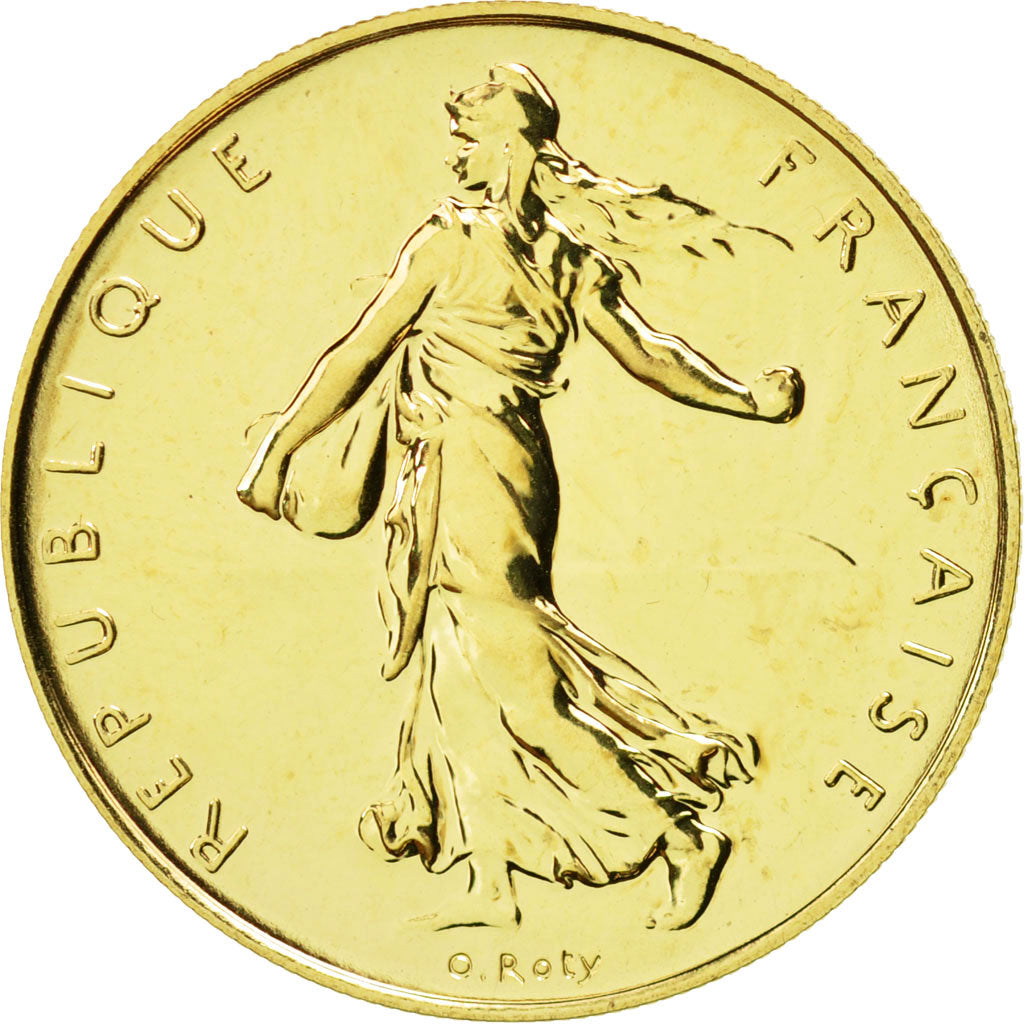 France, Semeuse, Franc, 2001, Paris, MS(63), Gold, KM:925.1a, Gadoury:474a
