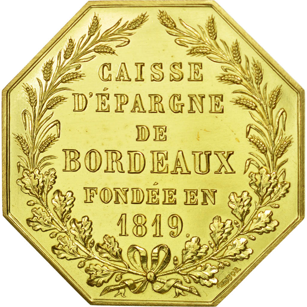 France, Token, Insurance, Caisse d'Épargne de Bordeaux, 1819, Stern, MS(60-62)