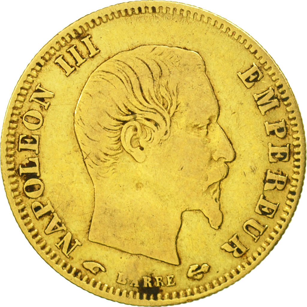 Francia, Napoleon III, 5 Francs, 1857, Paris, MB, Oro, KM:787.1