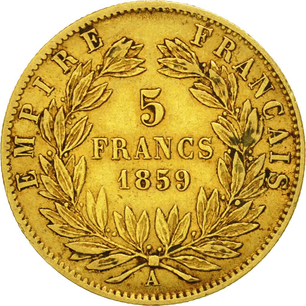 Coin, France, Napoleon III, Napoléon III, 5 Francs, 1859, Paris, VF(30-35)