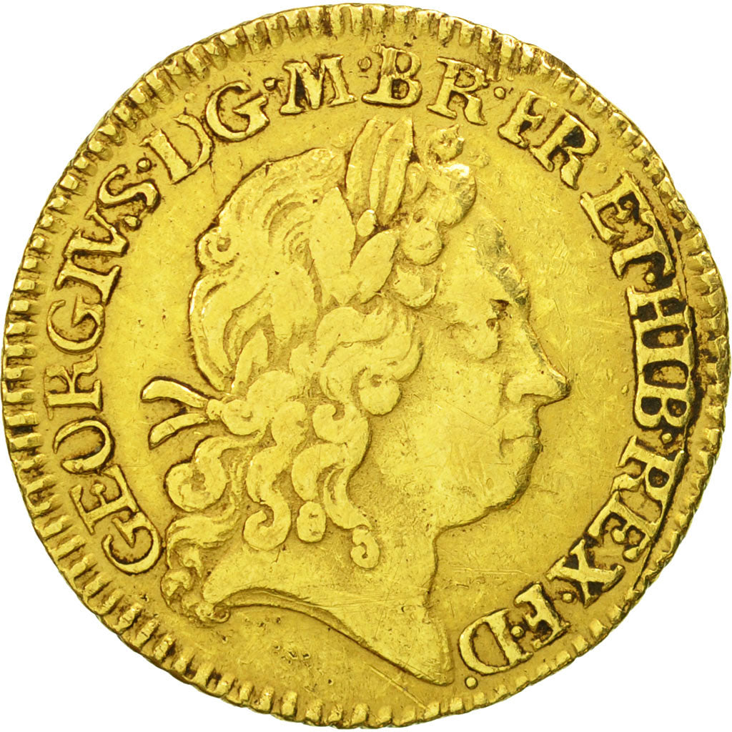 Great Britain, George I, 1/2 Guinea, 1718, VF(30-35), Gold, KM:541.1