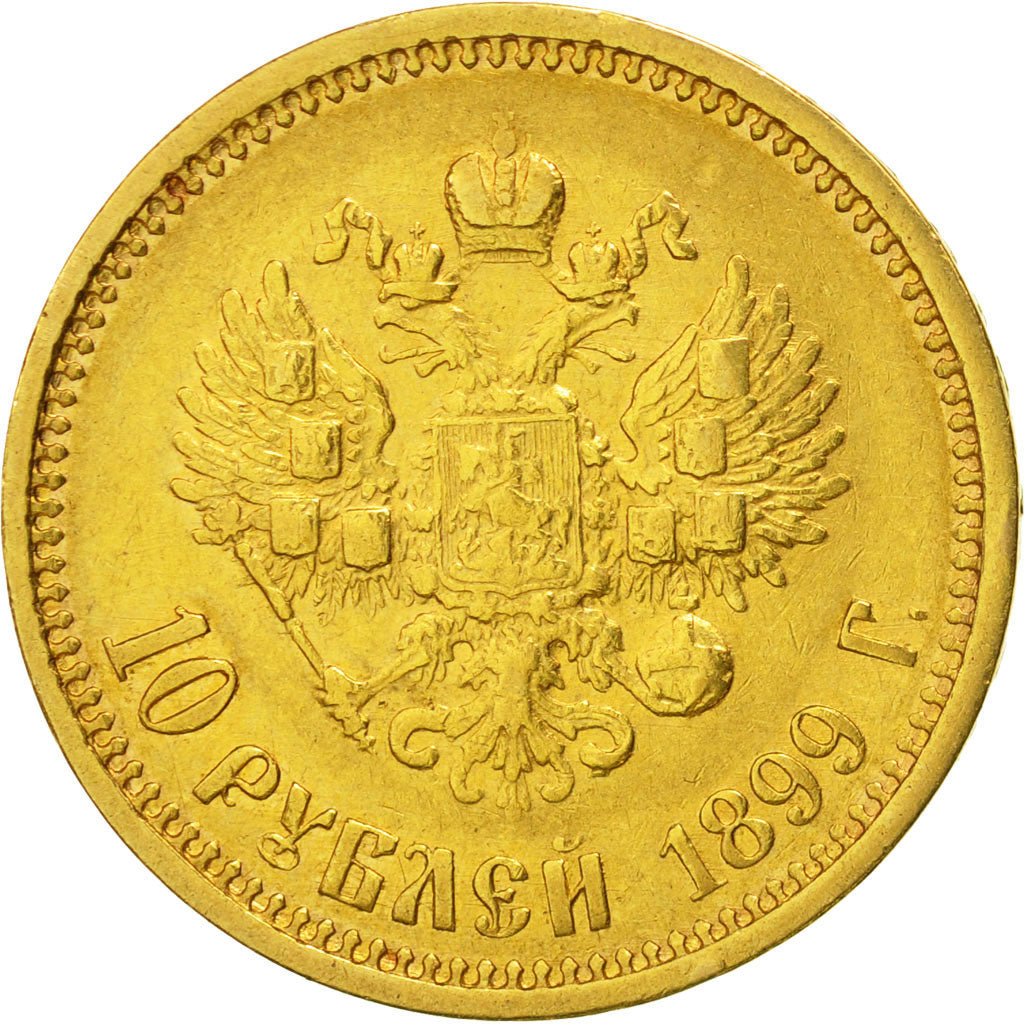 Münze, Russland, Nicholas II, 10 Roubles, 1899, St. Petersburg, SS, Gold, KM:64