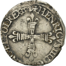 Francia, Henri III, 1/4 Ecu, 1578, Nantes, BC+, Plata, Sombart:4662