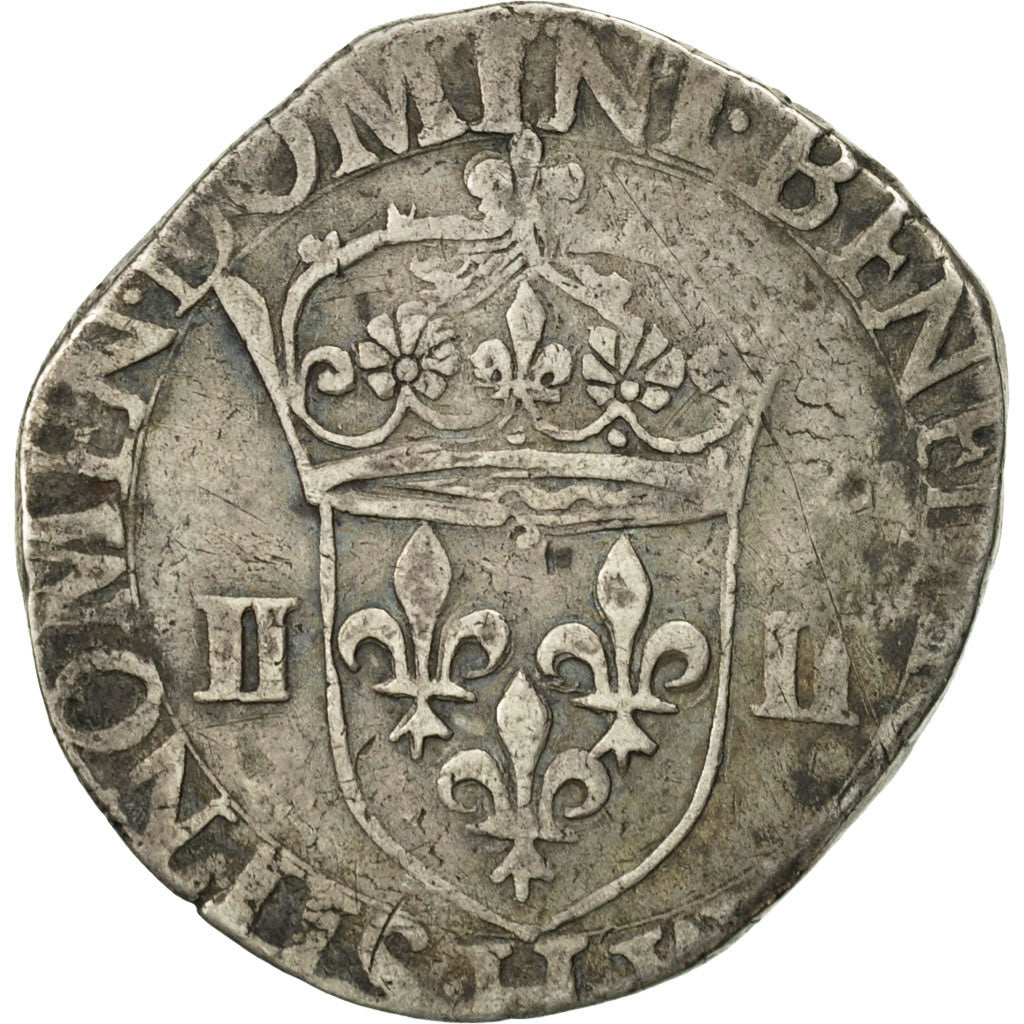 Coin, France, Henri III, 1/4 Ecu, 1586, La Rochelle, VF(20-25), Silver