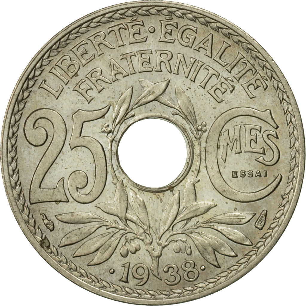 France, Lindauer, 25 Centimes, 1938, Essai, MS(64), Nickel-Bronze, KM:E68