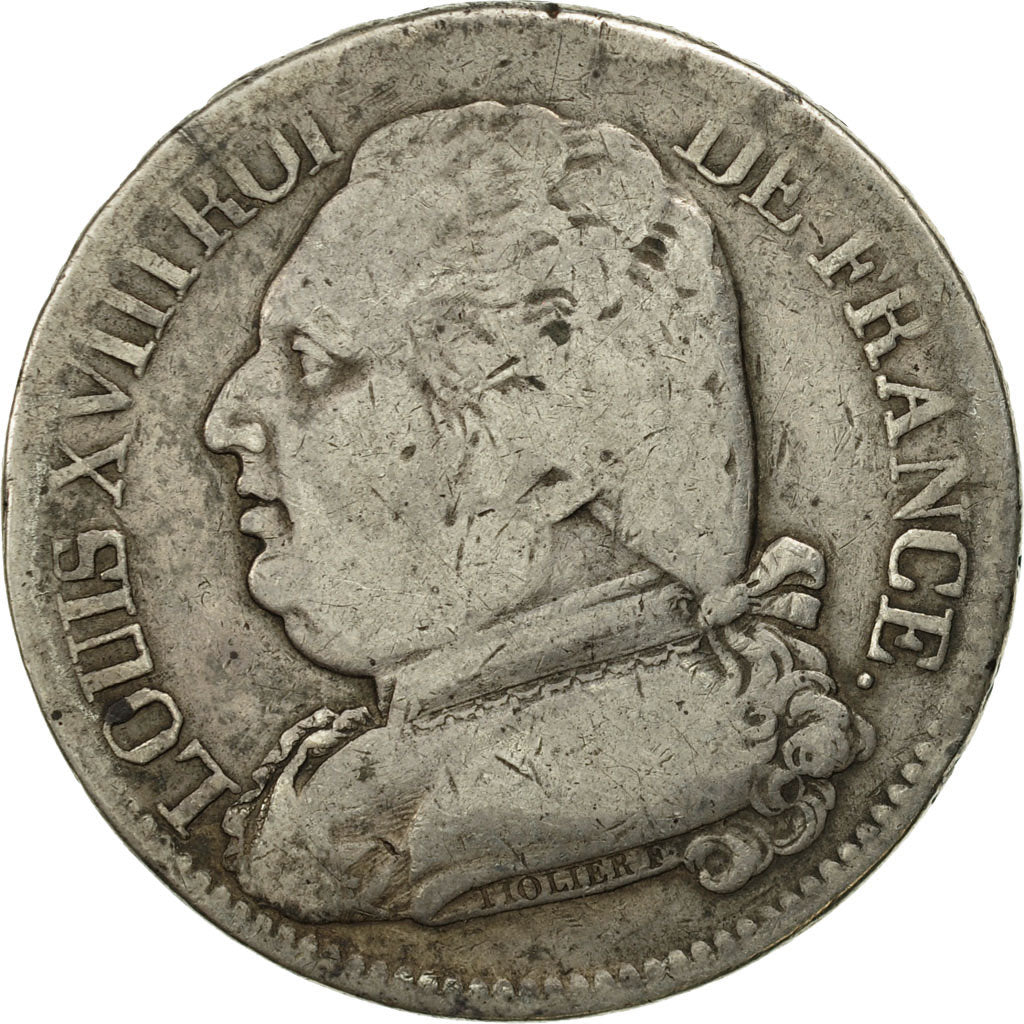 Münze, Frankreich, Louis XVIII, Louis XVIII, 5 Francs, 1814, Lyon, S, Silber