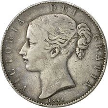 Coin, Great Britain, Victoria, Crown, 1844, London, VF(30-35), Silver, KM:741
