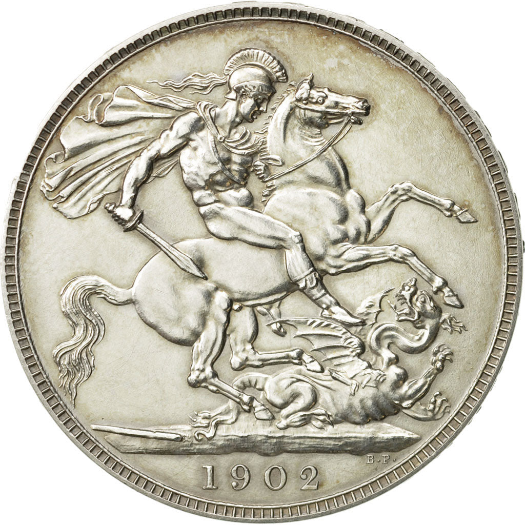 Coin, Great Britain, Edward VII, Crown, 1902, MS(60-62), Silver, KM:803