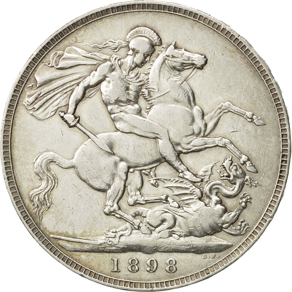 Coin, Great Britain, Victoria, Crown, 1898, AU(50-53), Silver, KM:783