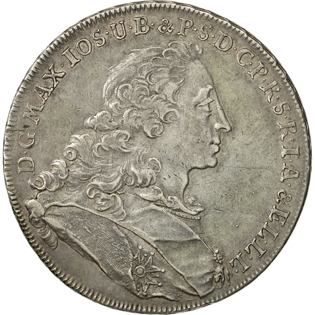 German States, BAVARIA, Maximilian III, Josef, Thaler, 1754, Munich, EF(40-45)
