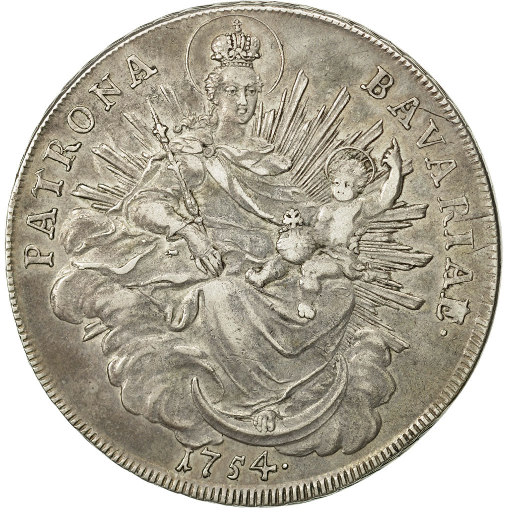 German States, BAVARIA, Maximilian III, Josef, Thaler, 1754, Munich, EF(40-45)