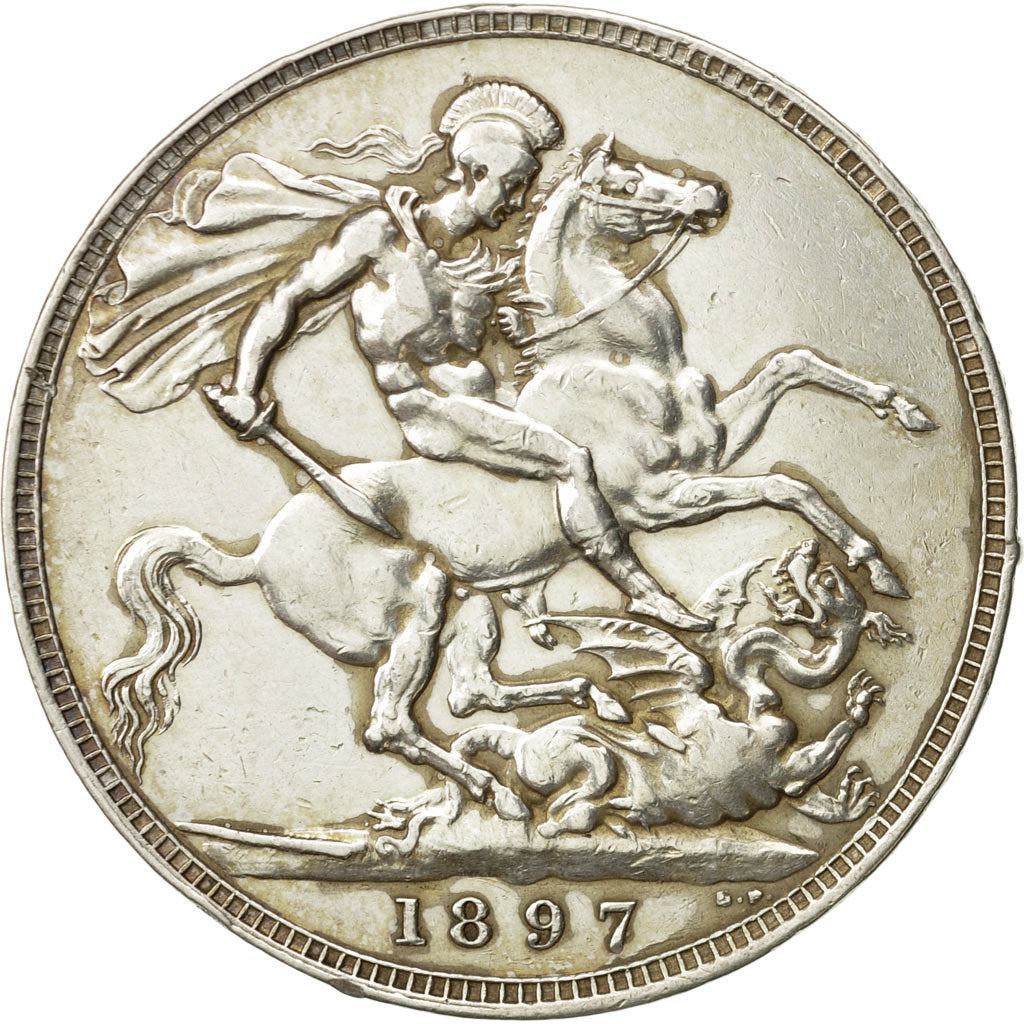 Moneta, Gran Bretagna, Victoria, Crown, 1897, BB+, Argento, KM:783