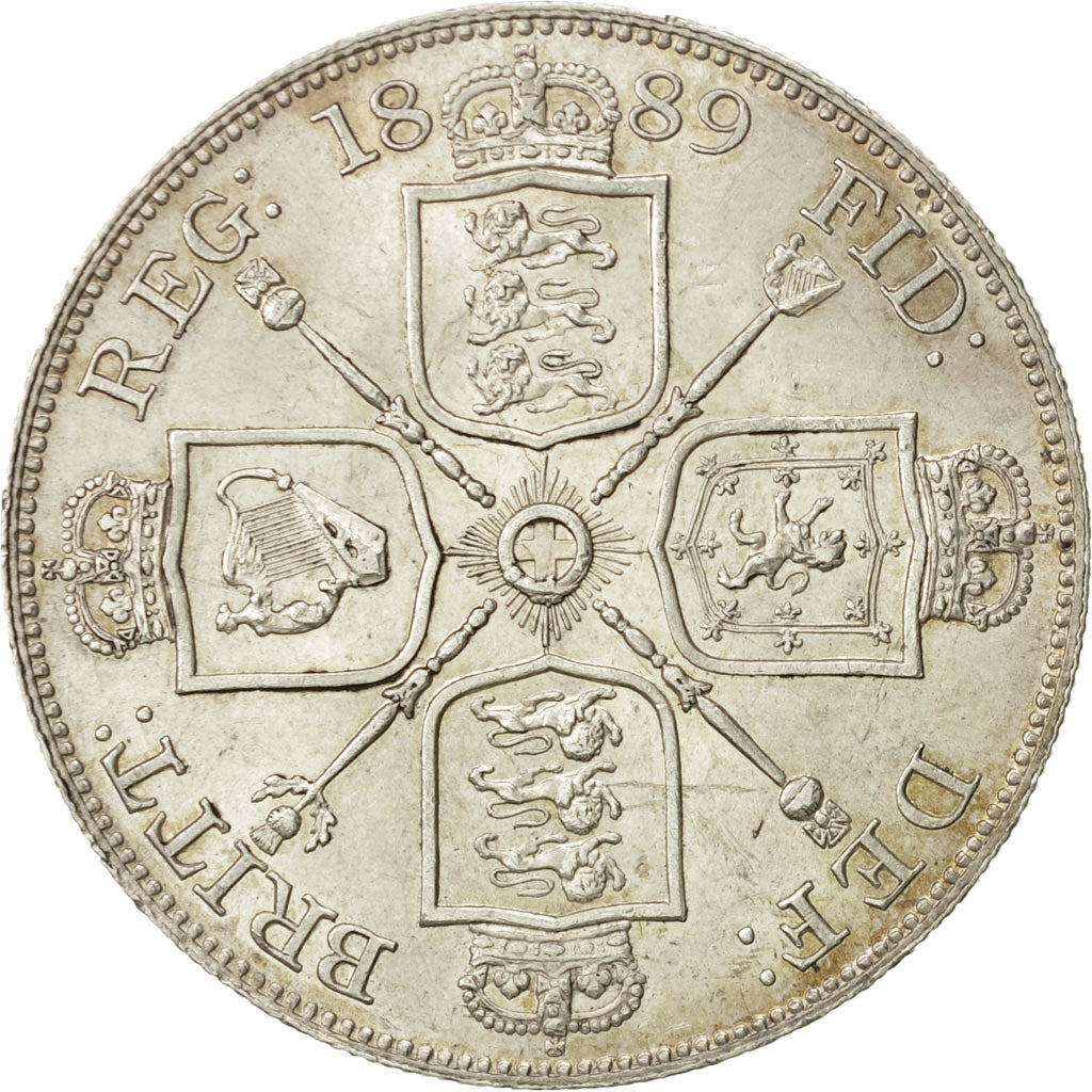 Coin, Great Britain, Victoria, Double Florin, 1889, MS(60-62), Silver, KM:763
