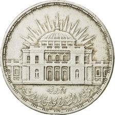 Egipto, 25 Piastres, 1957, MBC+, Plata, KM:389
