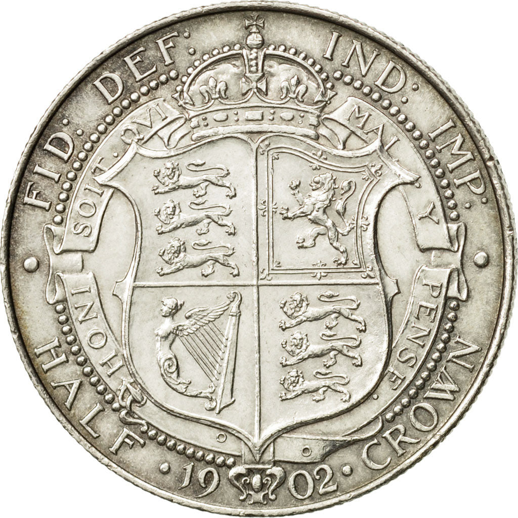 Great Britain, Edward VII, 1/2 Crown, 1902, MS(60-62), Silver, KM:802