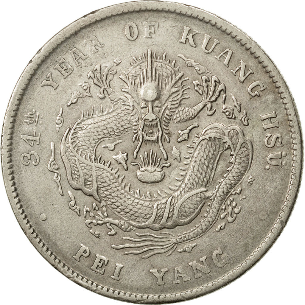 Moneta, Cina, CHIHLI PROVINCE, Kuang-hs, Dollar, 1908, Peiyang Arsenal, BB