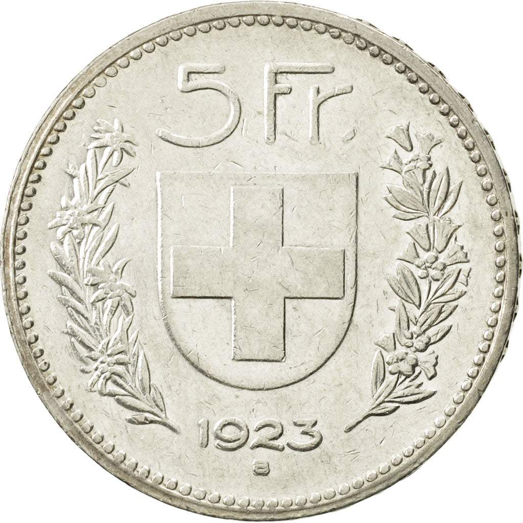 Switzerland, 5 Francs, 1923, Bern, EF(40-45), Silver, KM:37