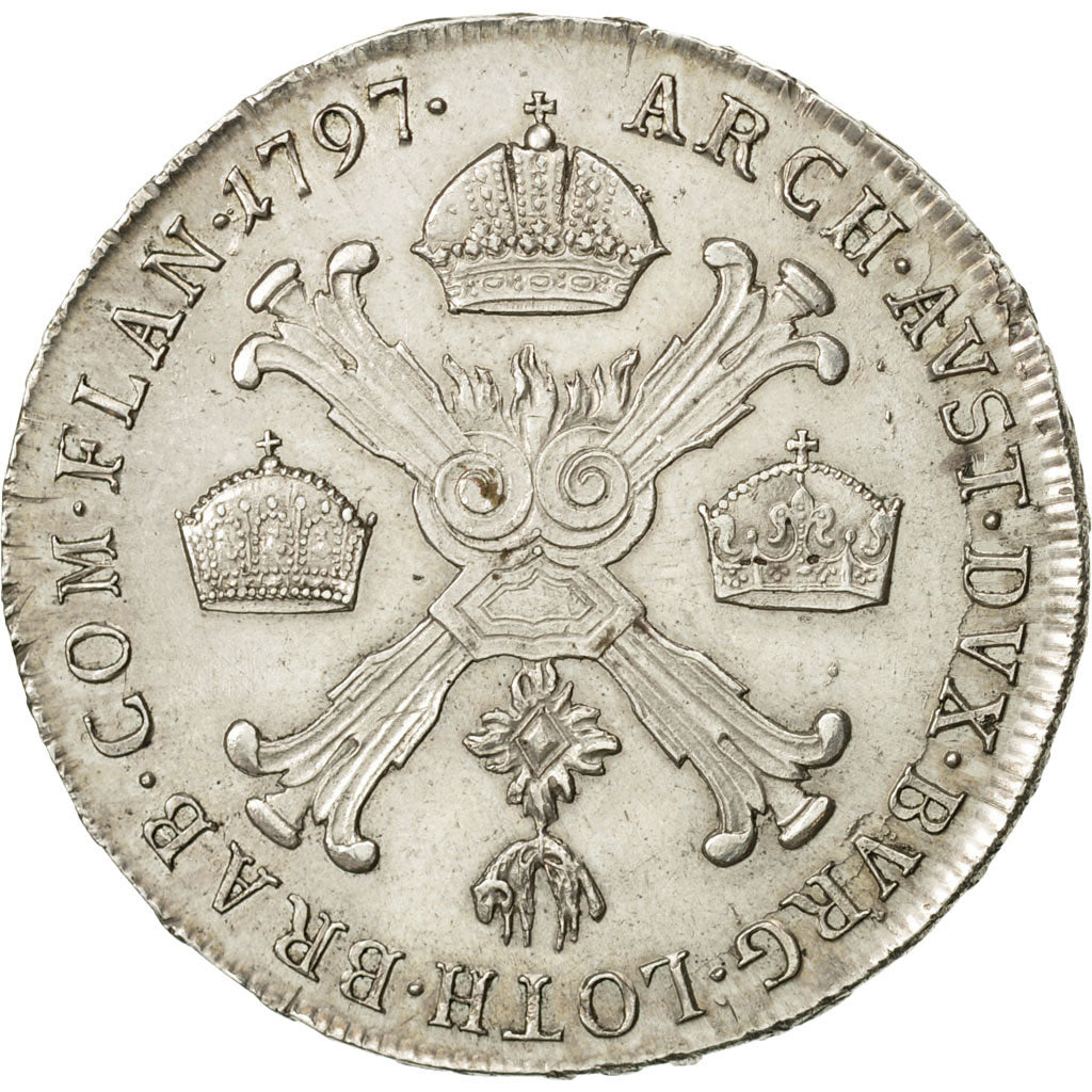AUSTRIAN NETHERLANDS, Franz II, 1/2 Kronenthaler, 1797, Kremnitz, AU(55-58)