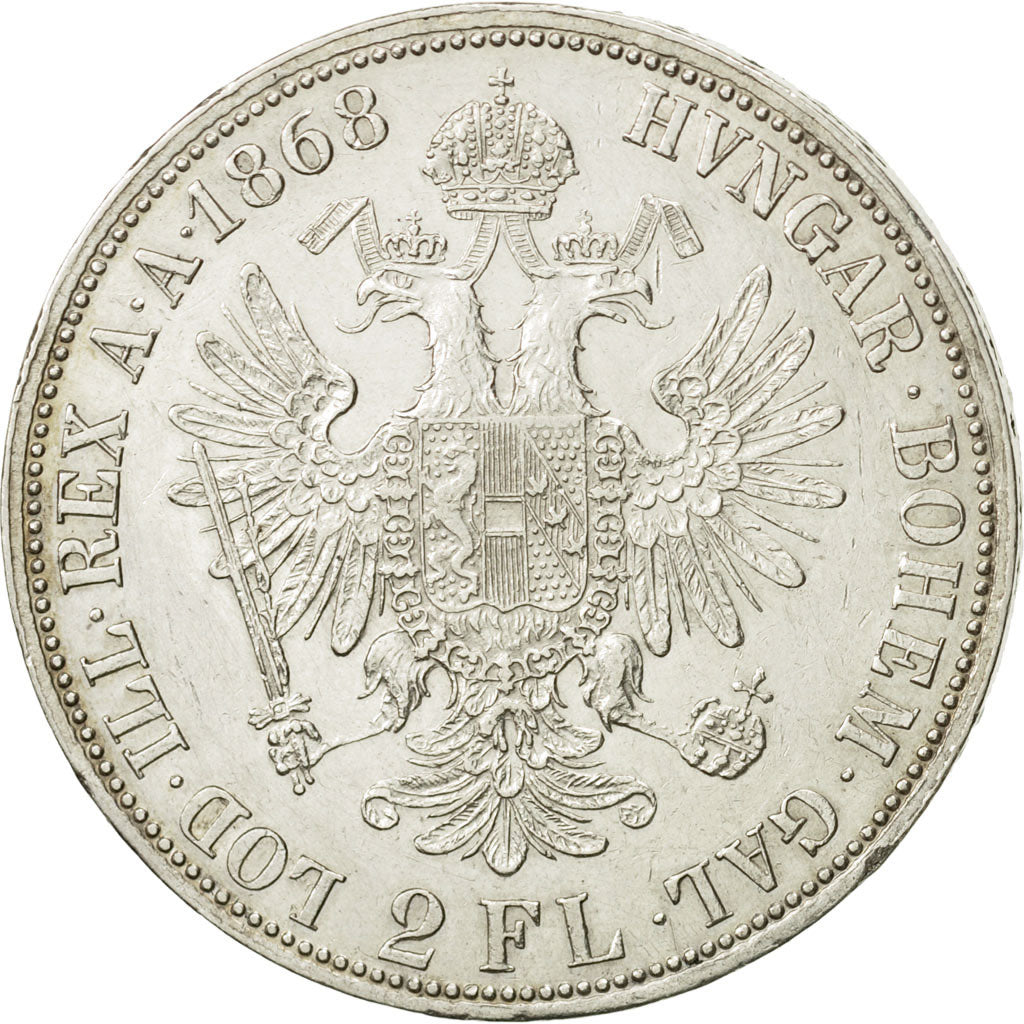Austria, Franz Joseph I, 2 Florin, 1868, Vienne, AU(50-53), Silver, KM:2232