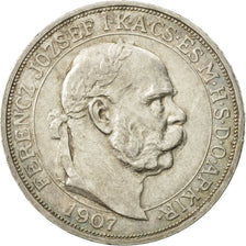 Moneta, Ungheria, Franz Joseph I, 5 Korona, 1907, BB+, Argento, KM:489