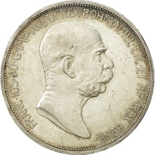 Austria, Franz Joseph I, 5 Corona, 1908, EBC, Plata, KM:2809