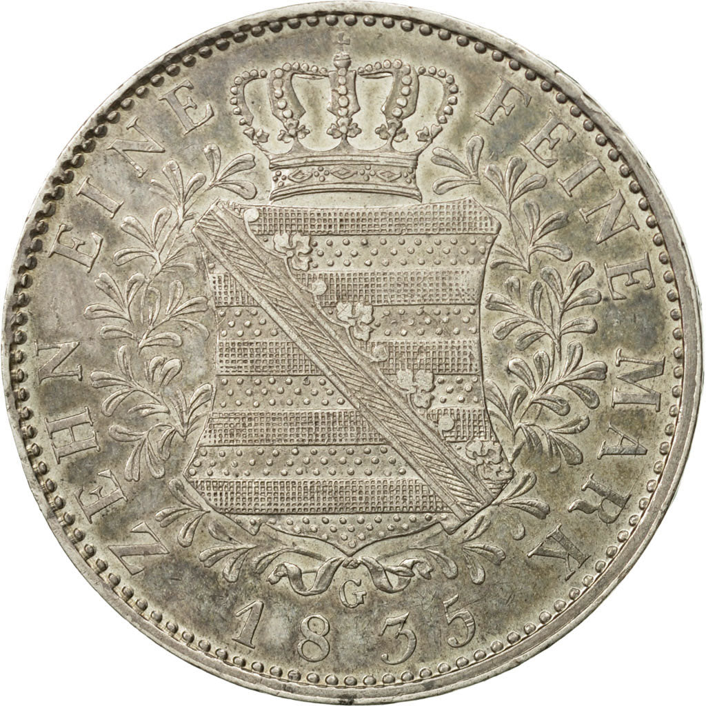 Coin, German States, SAXONY-ALBERTINE, Anton, Thaler, 1835, Dresde, AU(50-53)