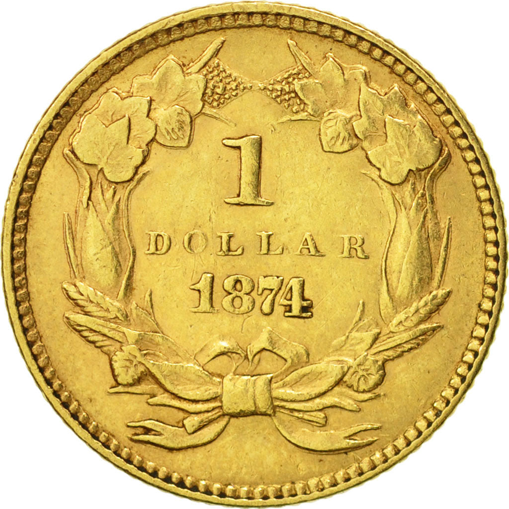 United States, Indian Head, Dollar, 1874, U.S. Mint, Philadelphia, KM:86
