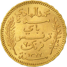 Coin, Tunisia, Muhammad al-Hadi Bey, 20 Francs, 1904, Paris, MS(60-62), Gold