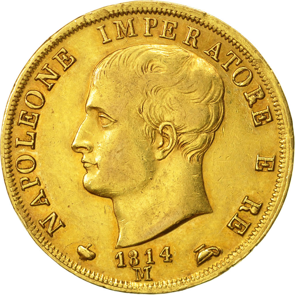 ITALIAN STATES, KINGDOM OF NAPOLEON, 40 Lire, 1814, Milan, KM:12