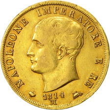 ITALIAN STATES, KINGDOM OF NAPOLEON, 40 Lire, 1814, Milan, KM:12